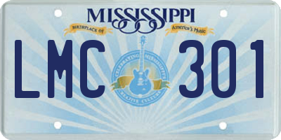 MS license plate LMC301