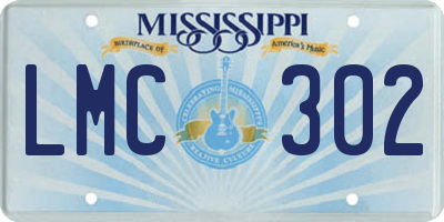 MS license plate LMC302