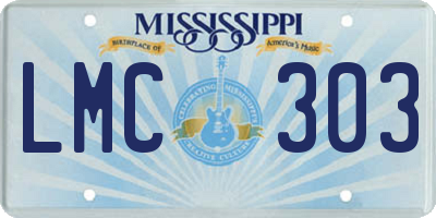 MS license plate LMC303