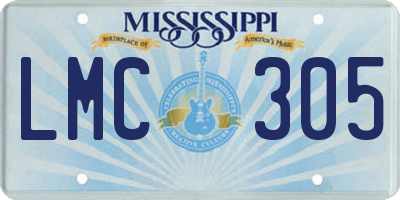 MS license plate LMC305
