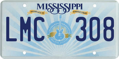 MS license plate LMC308