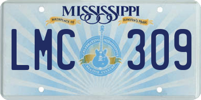 MS license plate LMC309