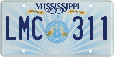 MS license plate LMC311