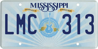MS license plate LMC313