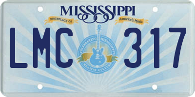 MS license plate LMC317