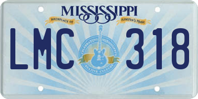 MS license plate LMC318