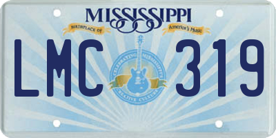 MS license plate LMC319