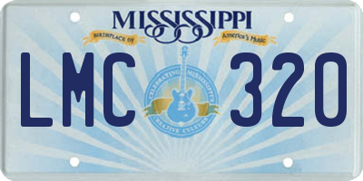 MS license plate LMC320