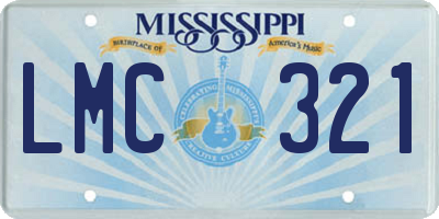 MS license plate LMC321