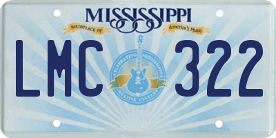 MS license plate LMC322