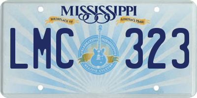 MS license plate LMC323