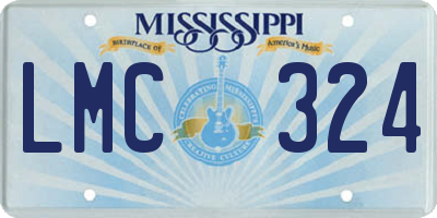 MS license plate LMC324