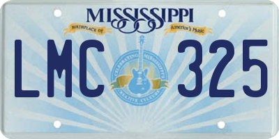 MS license plate LMC325