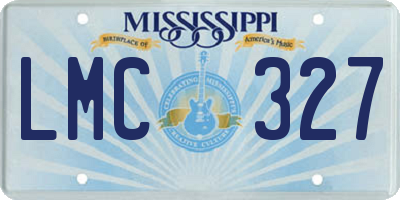 MS license plate LMC327