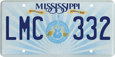 MS license plate LMC332