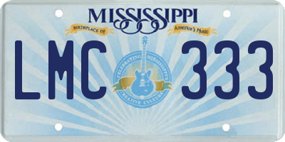 MS license plate LMC333