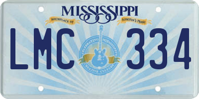 MS license plate LMC334