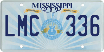 MS license plate LMC336