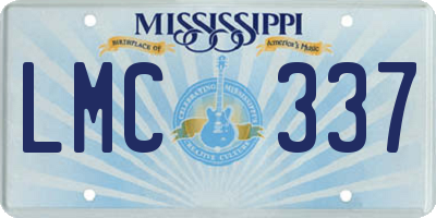 MS license plate LMC337