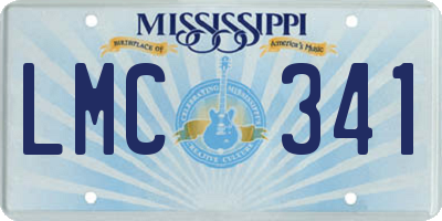 MS license plate LMC341