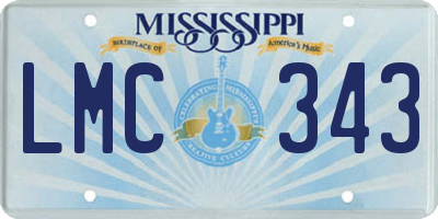 MS license plate LMC343
