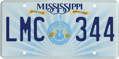 MS license plate LMC344