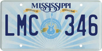 MS license plate LMC346
