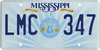MS license plate LMC347
