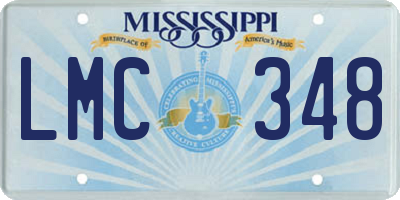 MS license plate LMC348