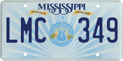 MS license plate LMC349