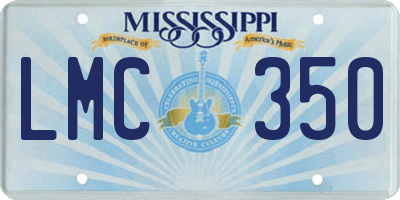 MS license plate LMC350