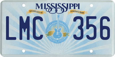 MS license plate LMC356
