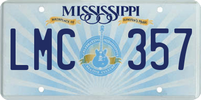 MS license plate LMC357