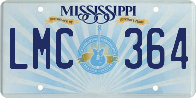 MS license plate LMC364