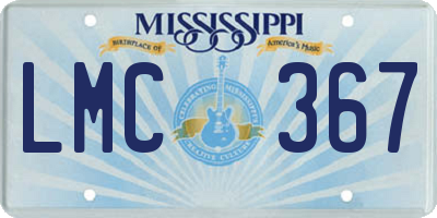 MS license plate LMC367