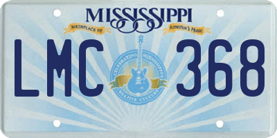 MS license plate LMC368