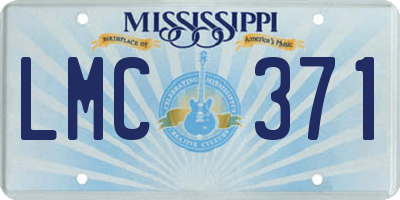 MS license plate LMC371