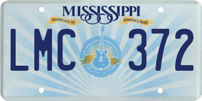 MS license plate LMC372