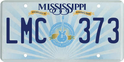 MS license plate LMC373