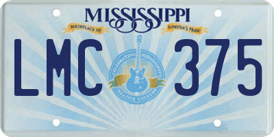 MS license plate LMC375