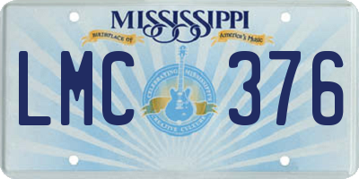 MS license plate LMC376
