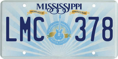 MS license plate LMC378