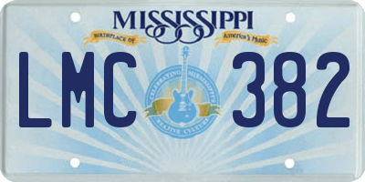 MS license plate LMC382