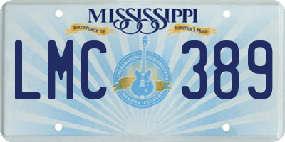 MS license plate LMC389