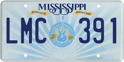 MS license plate LMC391