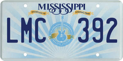 MS license plate LMC392