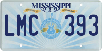 MS license plate LMC393