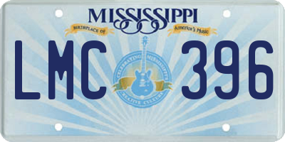 MS license plate LMC396
