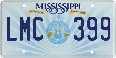 MS license plate LMC399