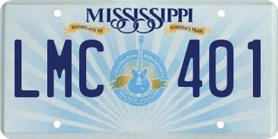 MS license plate LMC401